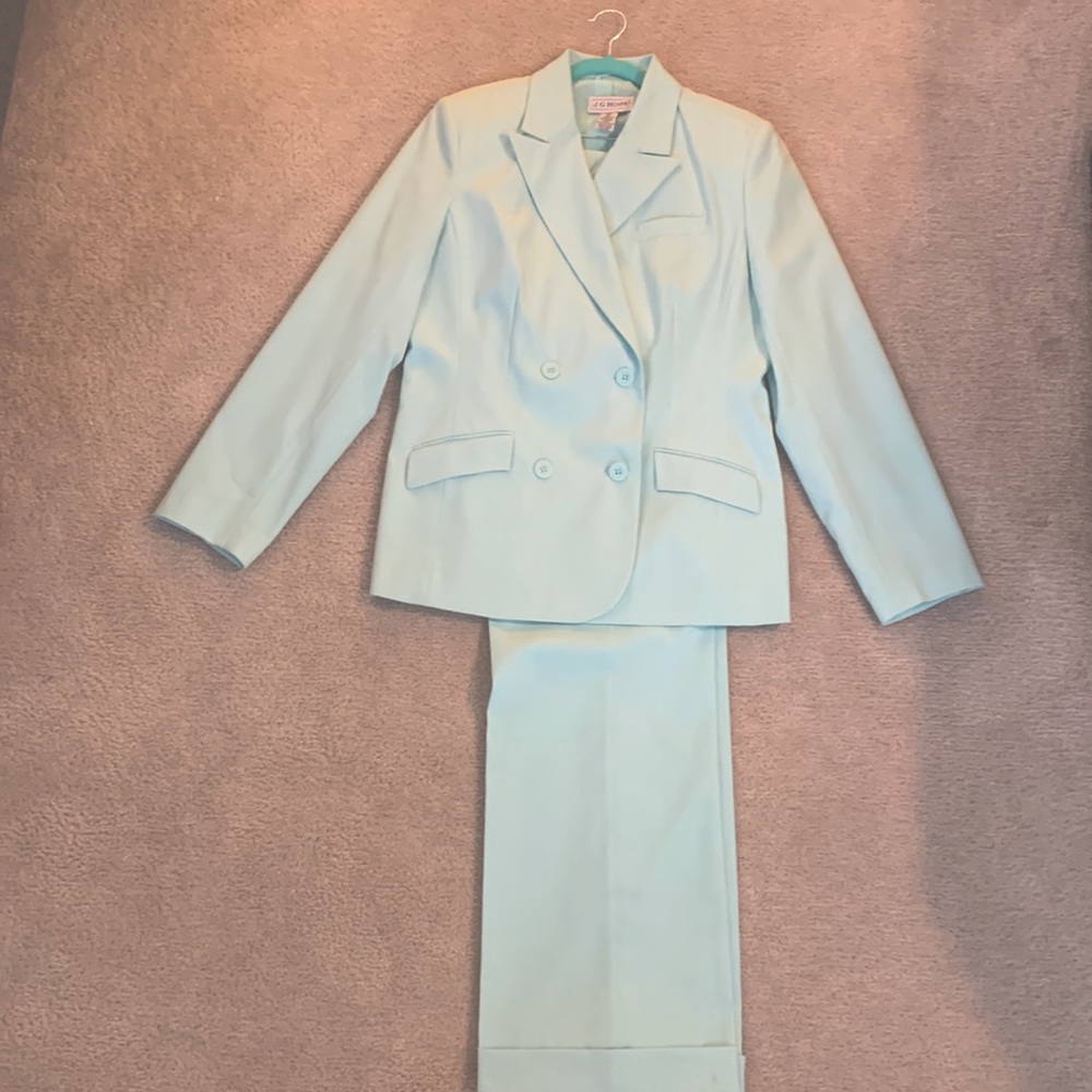 Mint Green Double-Breasted Pant Suit— Tall